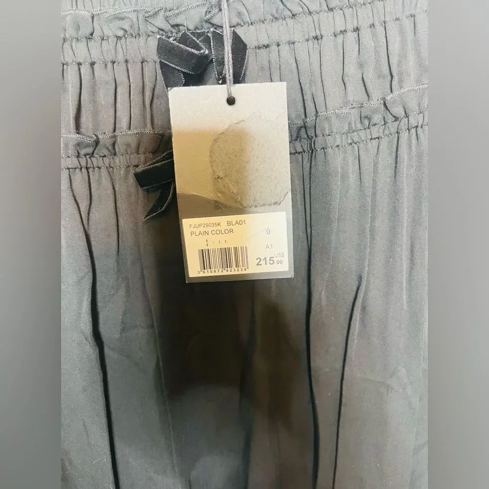 $215 The Kooples Shirred Maxi Skirt Bow Detail NWT - Picture 9 of 11